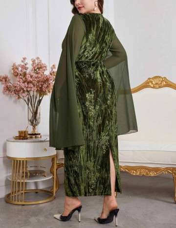 Rochie de ocazie Shein Curve+, verde