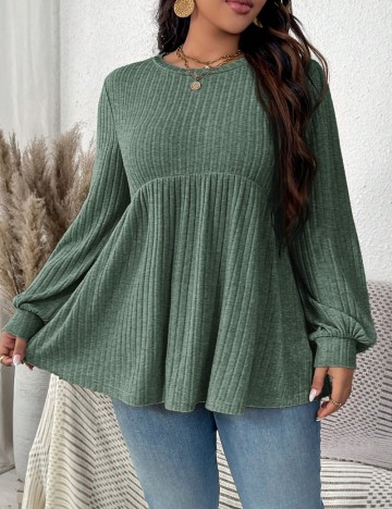 Bluză Shein Curve+, verde