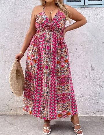 Rochie maxi Shein Curve+, mix culori