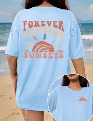 Tricou Shein Curve+, albastru