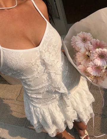 Rochie tip salopetă Shein, alb