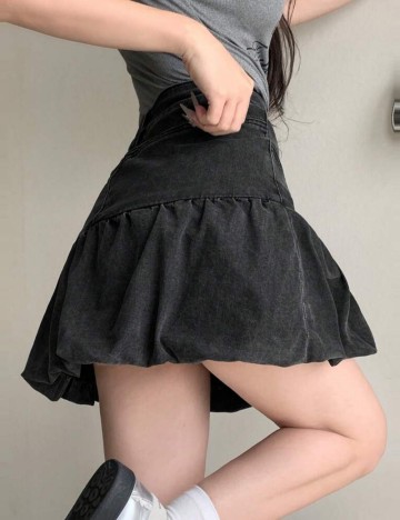 Fustă de blugi DAZY by Shein, negru
