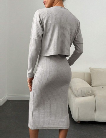 Set rochie și bluză Shein, bej
