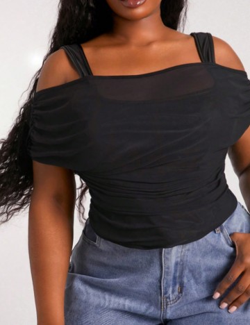 Top Shein Curve+, negru