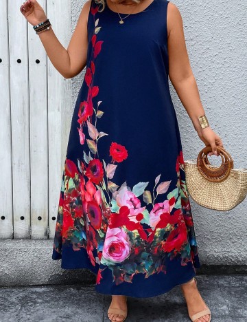 Rochie maxi Shein Curve+, mix culori
