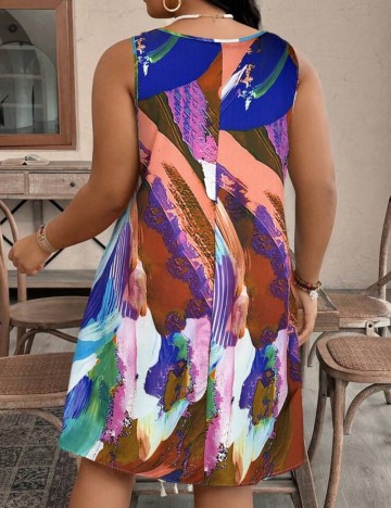 Rochie mini Shein Curve+, mix culori