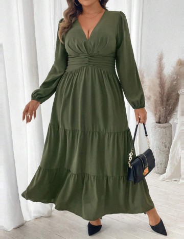 Rochie maxi Shein Curve+, verde