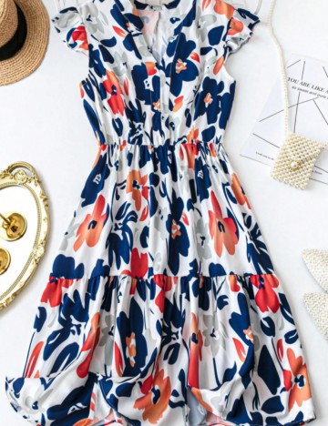 Rochie midi Shein Curve+, mix culori