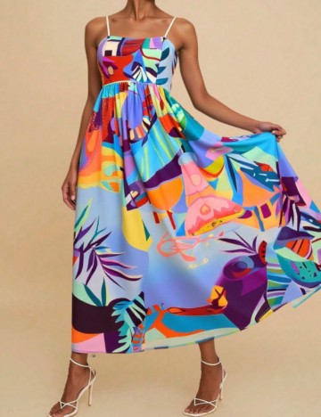 Rochie midi Shein, mix culori