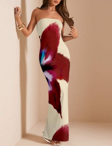 Rochie maxi Shein, crem