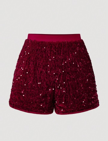 Pantaloni scurți Shein Curve+, vișiniu