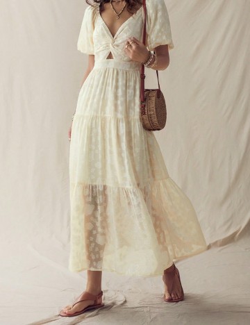Rochie maxi Shein, crem