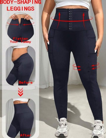 Colanți modelatori Shein Curve+, bleumarin