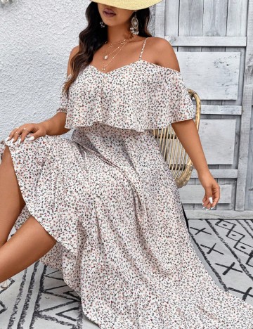 Rochie maxi Shein Curve+, bej
