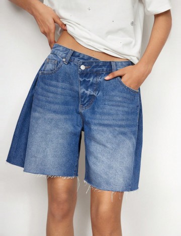 Pantaloni scurți de blugi Shein Curve+, albastru