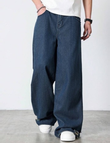 Jeans MANFINITY by Shein, albastru