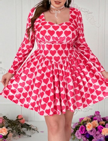 Rochie mini Shein Curve+, roz