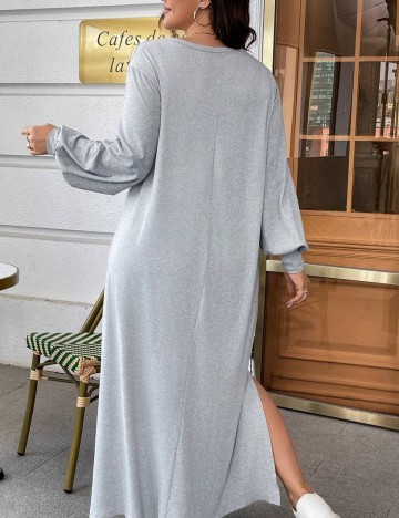 Rochie maxi Shein Curve+, gri