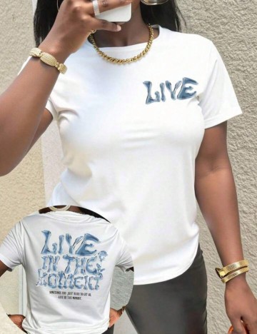Tricou Shein Curve+, alb
