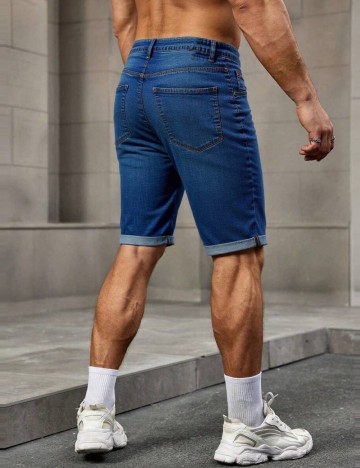 Pantaloni scurți de blugi MANFINITY by Shein, albastru