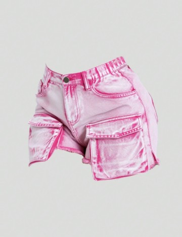 Pantaloni scurți de blugi Shein, roz