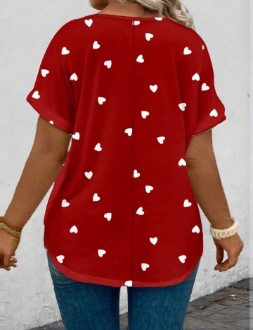 Tricou Shein Curve+, roșu