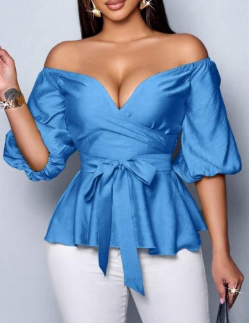 Top Shein, albastru