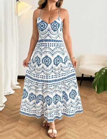 Rochie maxi Shein Curve+, mix culori