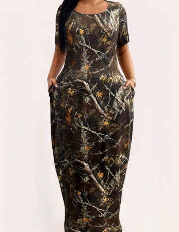 Rochie maxi Shein Curve+, mix culori