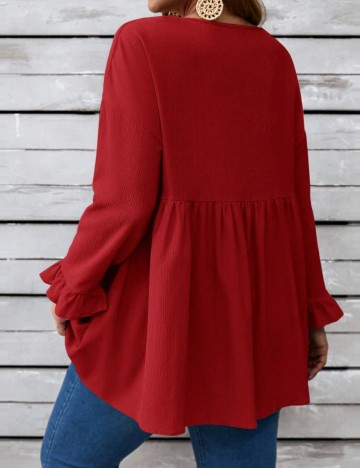Cămașă casual Shein Curve+, vișiniu