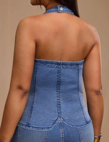 Top Shein Curve+, albastru