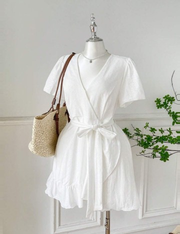 Rochie mini Shein Curve+, alb