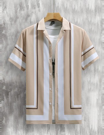 Cămașă cu m&acirc;necă scurtă MANFINITY by Shein, mix culori