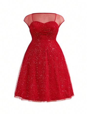 Rochie mini Shein Curve+, roșu