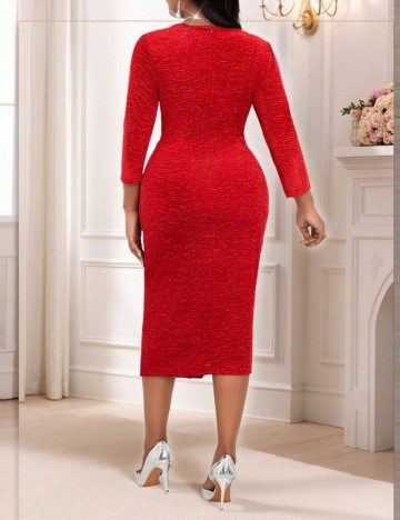 Rochie midi Shein Curve+, roșu