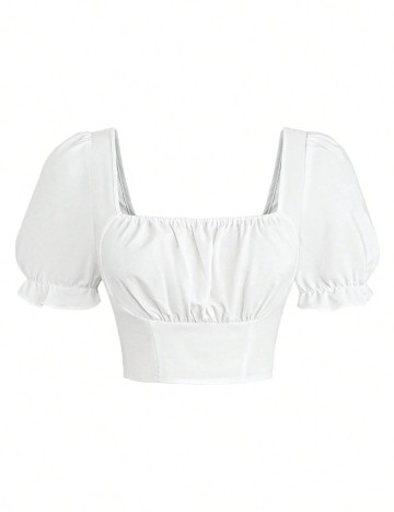 Top Shein Curve+, alb