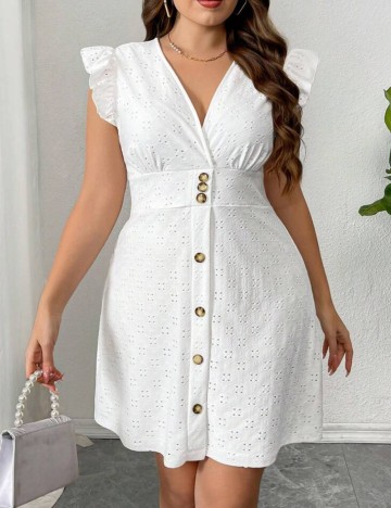 Rochie mini Shein Curve+, alb