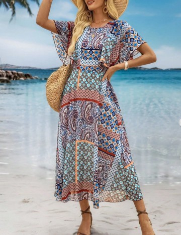 Rochie midi Shein, mix culori