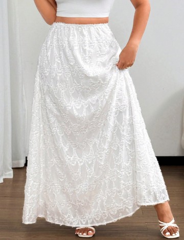 Fustă maxi Shein Curve+, alb