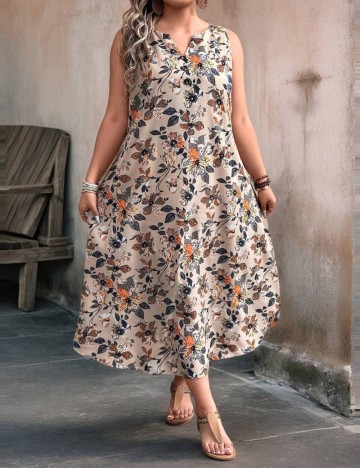 Rochie midi Shein Curve+, mix culori