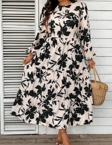 Rochie midi Shein Curve+, mix culori