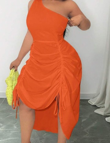 Rochie midi Shein Curve+, portocaliu