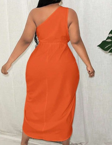 Rochie midi Shein Curve+, portocaliu