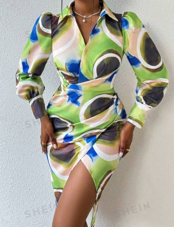 Rochie midi Shein, mix culori