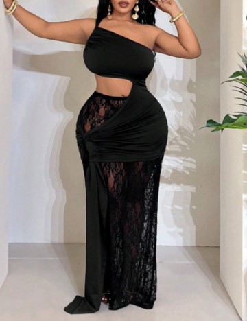 Rochie maxi Shein Curve+, negru