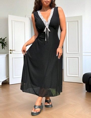 Rochie maxi Shein Curve+, negru
