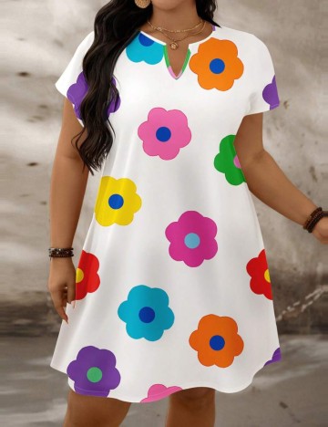 Rochie mini Shein Curve+, mix culori