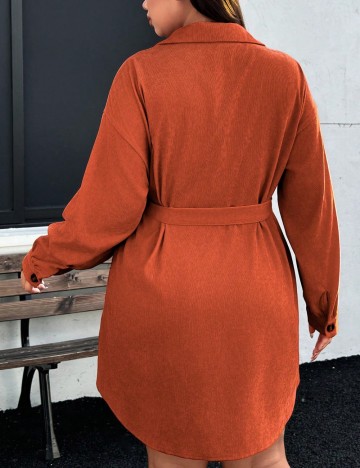 Rochie midi Shein Curve+, portocaliu