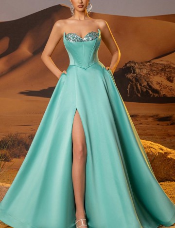 Rochie de ocazie Shein, verde