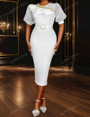 Rochie midi Shein, alb